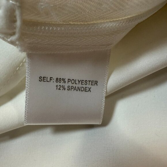 Modern Works Blouse Women Medium Cream Twist Front Gathered Long Sleeve Collared - Picture 4 of 6